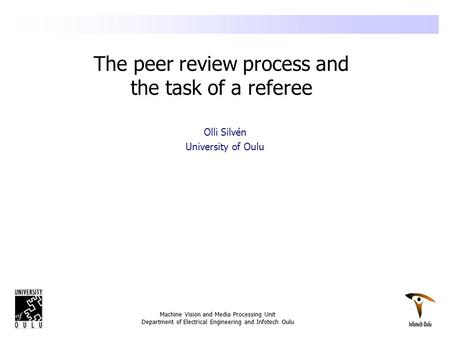 The peer review process and the task of a referee