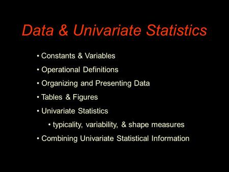 Data & Univariate Statistics
