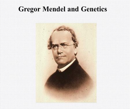 Gregor Mendel and Genetics The Work of Mendel Genetics = scientific study of heredity Heredity = characteristics that are passed on to the next generation.