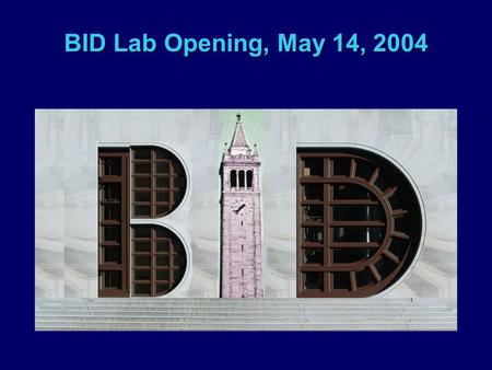 BID Lab Opening, May 14, 2004. Design, Technology, and the Human Experience (the positive side) Carlo H. Séquin Computer Science Division.