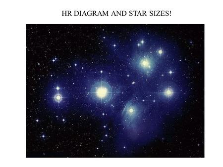 HR DIAGRAM AND STAR SIZES!. So, we know how to measure the following properties of stars… 1.Luminosity (from Brightness and Distance) 2.Mass (from Doppler.