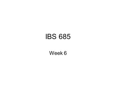 IBS 685 Week 6. Update Forms Updating Data The update process is as follows: –The user is presented with a list of rows and selects one row to update.