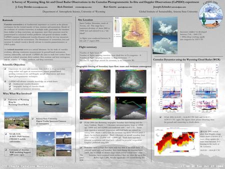 A Survey of Wyoming King Air and Cloud Radar Observations in the Cumulus Photogrammetric In-Situ and Doppler Observations (CuPIDO) experiment J. Cory Demko.