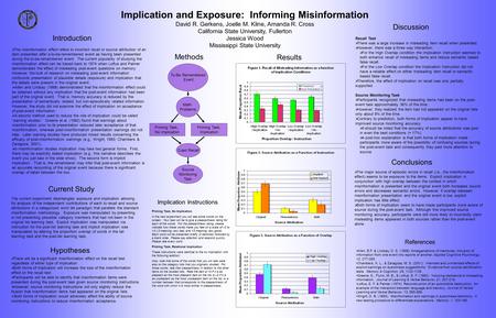  The misinformation effect refers to incorrect recall or source attribution of an item presented after a to-be-remembered event as having been presented.