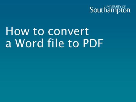 How to convert a Word file to PDF. Log in to an iSolutions workstation and start Adobe Acrobat from the Start menu.