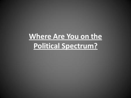 Where Are You on the Political Spectrum?. The purpose of the political spectrum is to show the differences in beliefs and ideologies (communism, racism,