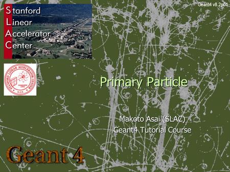 Primary Particle Makoto Asai (SLAC) Geant4 Tutorial Course Geant4 v8.2p01.