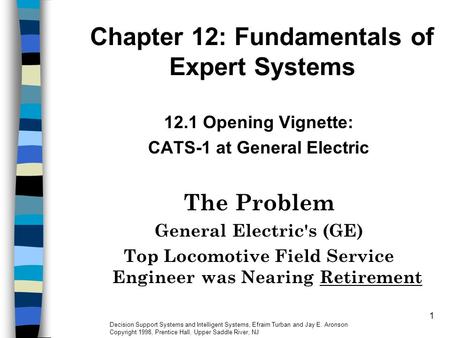 Chapter 12: Fundamentals of Expert Systems
