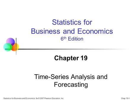 Chapter 19 Time-Series Analysis and Forecasting