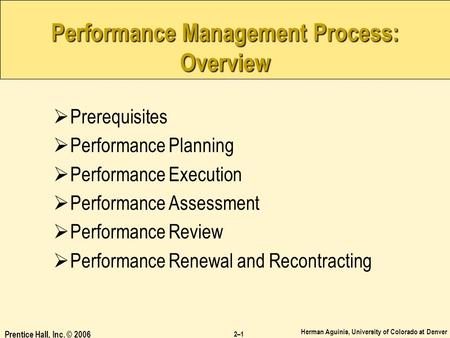 Performance Management Process: Overview