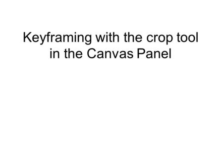 Keyframing with the crop tool in the Canvas Panel.