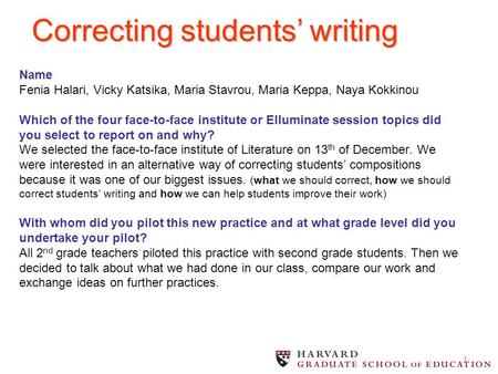 Correcting students’ writing