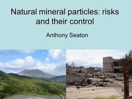 Natural mineral particles: risks and their control Anthony Seaton.