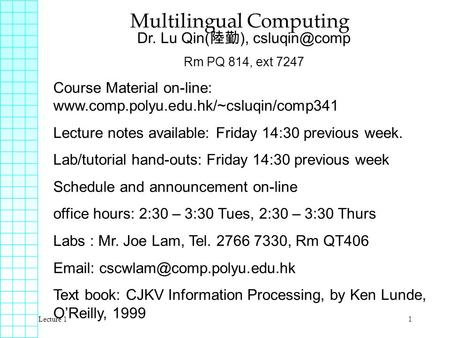Multilingual Computing