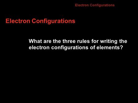 Electron Configurations