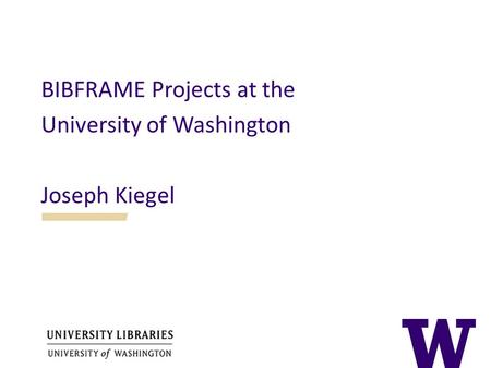 BIBFRAME Projects at the