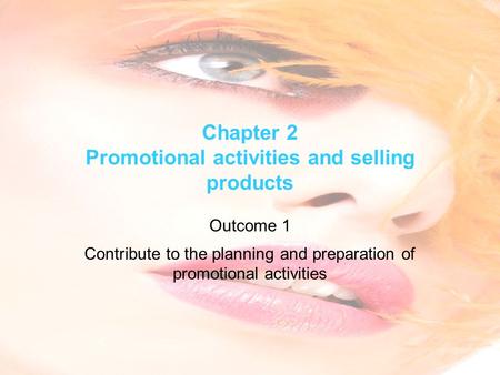 Chapter 2 Promotional activities and selling products