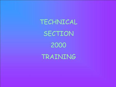 TECHNICAL SECTION 2000 TRAINING LIQUID WASTE LAND USE SOLID WASTE BIOSOLIDS HOUSING VECTOR WATER INDIVIDUAL PUBLIC.