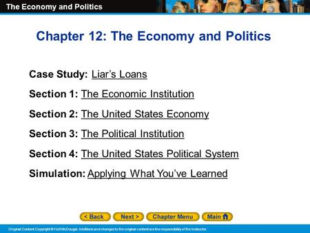 Chapter 12: The Economy and Politics