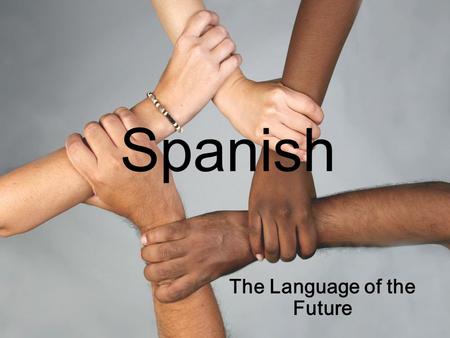 Spanish The Language of the Future. o “The estimated Hispanic population of the United States as of July 1, 2005 was 41.3 million.” o “The projected Hispanic.