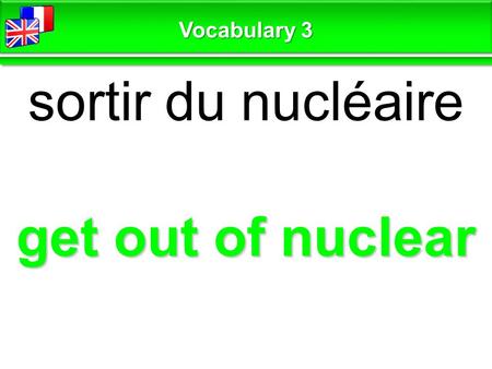 Get out of nuclear sortir du nucléaire Vocabulary 3.