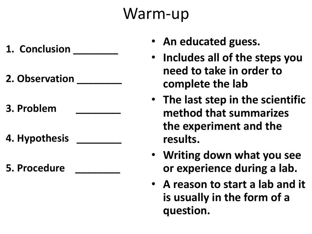 Warm-up An educated guess. - ppt download