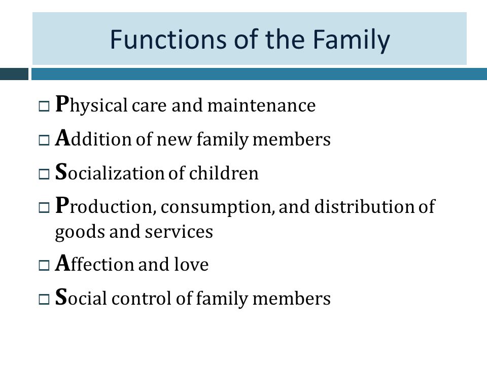 functions of a family in sociology