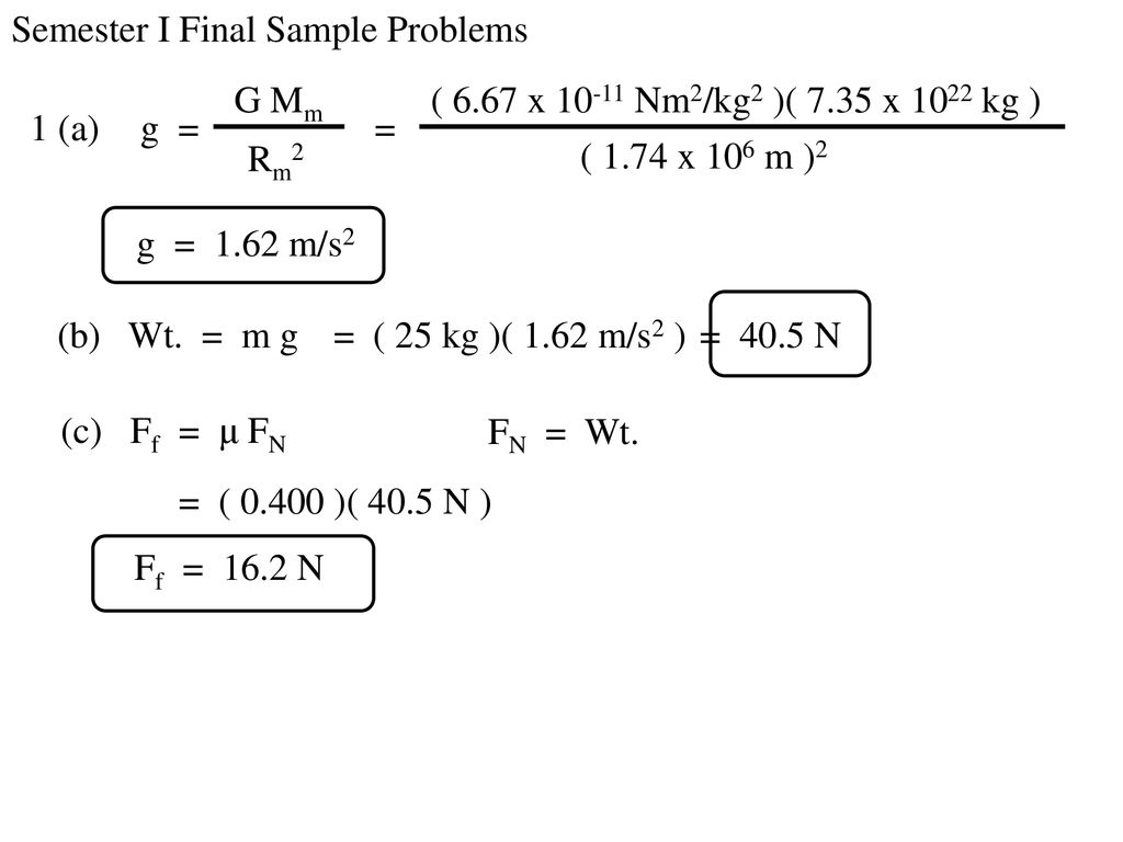 Semester I Final Sample Problems Ppt Download