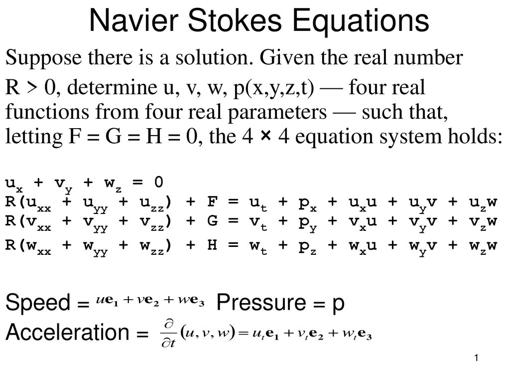 Navier Stokes Equations Ppt Download