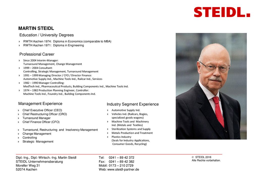 Martin Steidl Education University Degrees Professional Career Ppt Download