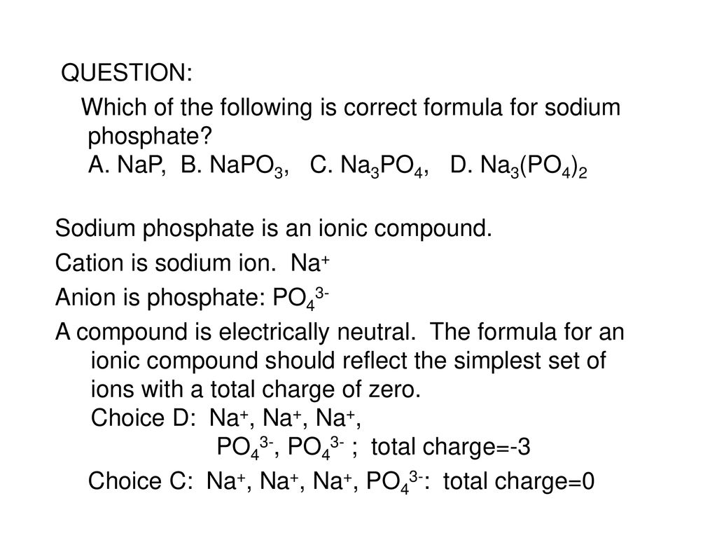 phosphate ion formula and charge