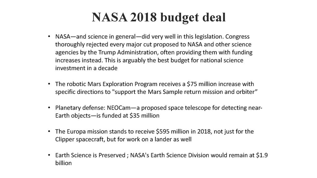 NASA Budget & the Political Process ppt download