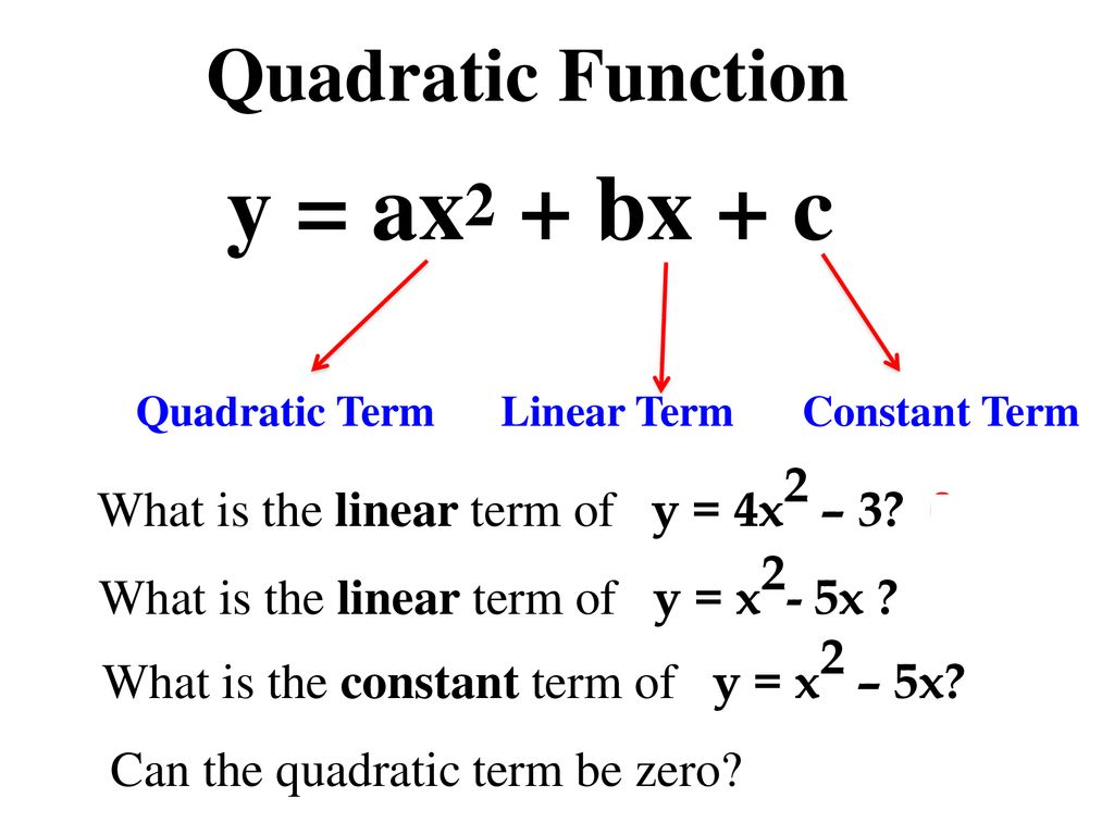 Y Ax2 Bx C Quadratic Function Ppt Download