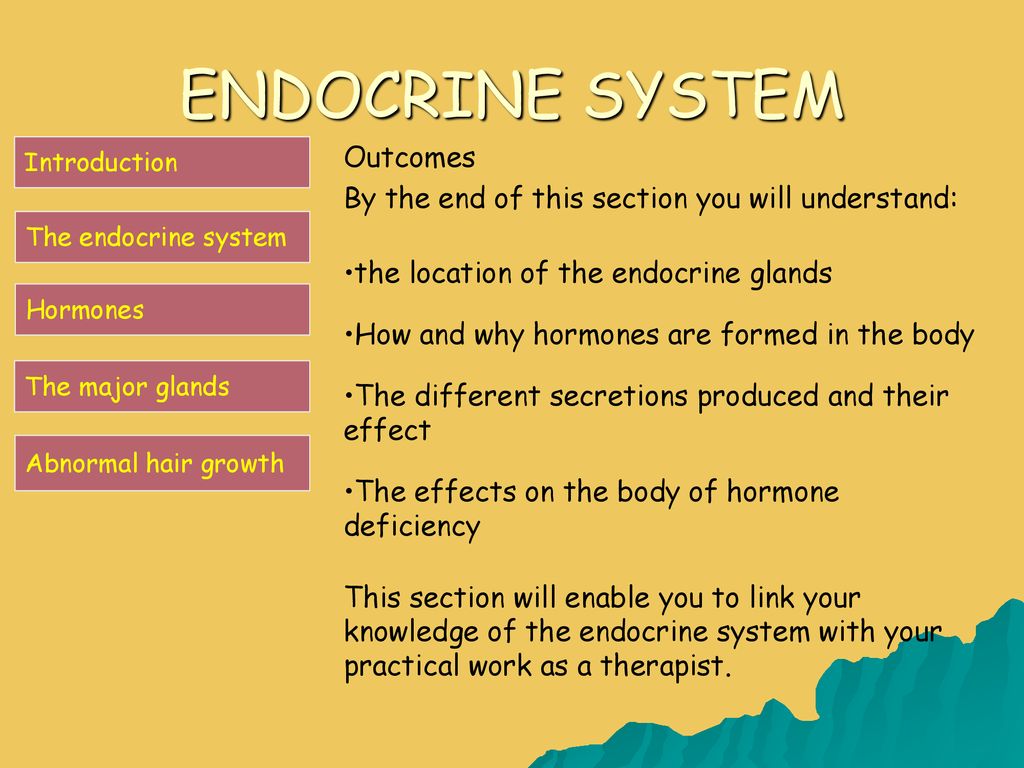 ENDOCRINE SYSTEM Outcomes - ppt download
