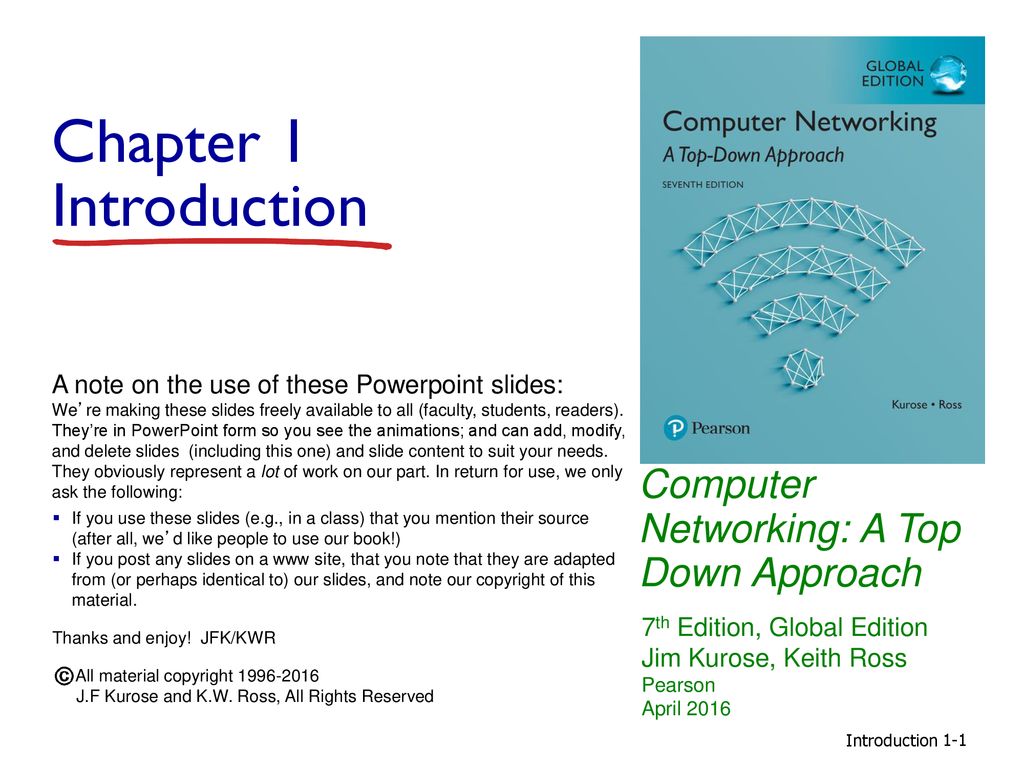 Chapter 1 Introduction Computer Networking: A Top Down Approach - ppt  download