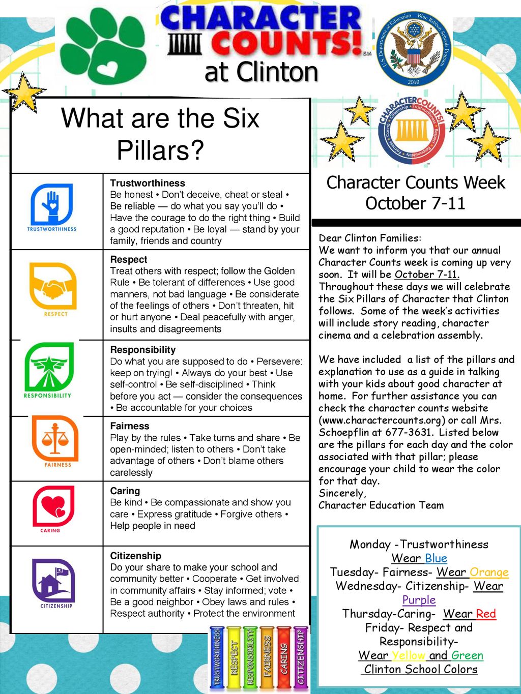 Character Counts Week Activities