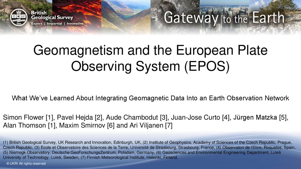 Geomagnetism and the European Plate Observing System (EPOS) - ppt download