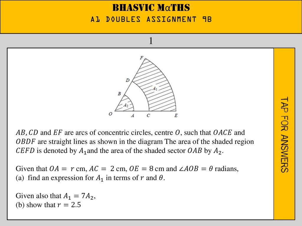 BHASVIC MαTHS 1 A1 DOUBLES ASSIGNMENT 9B - ppt download