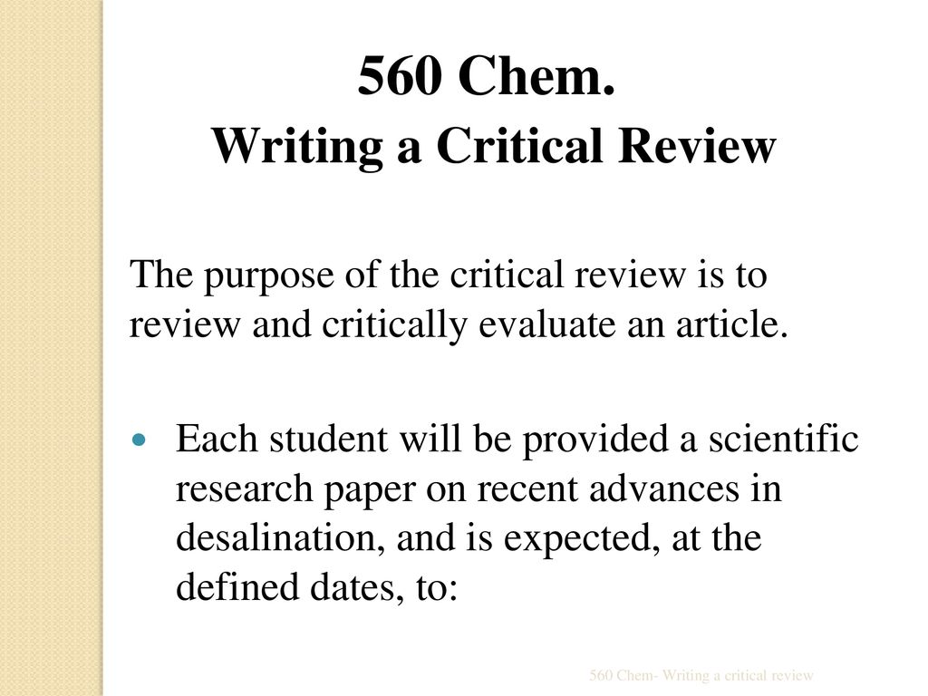 how to write a critical review of two articles