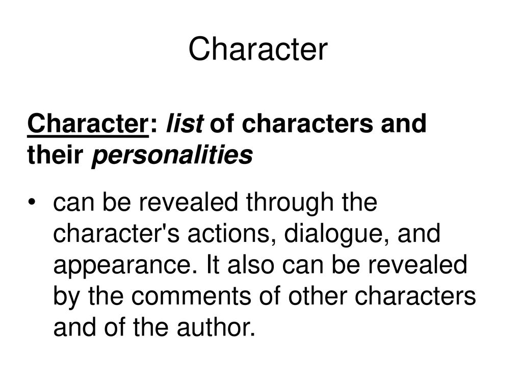 Character Names and Personalities