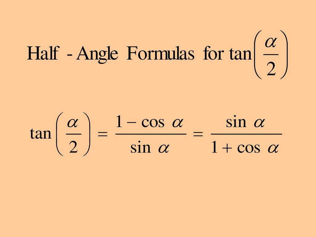 Double Angle And Half Angle Formulas Ppt Download