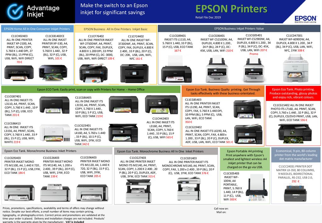 Make the switch to an Epson inkjet for significant savings - ppt download