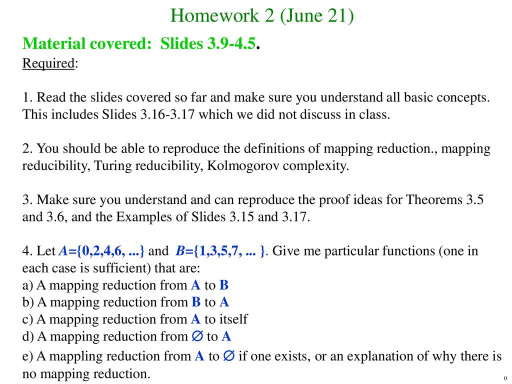 Homework 2 June 21 Material Covered Slides Required Ppt Download