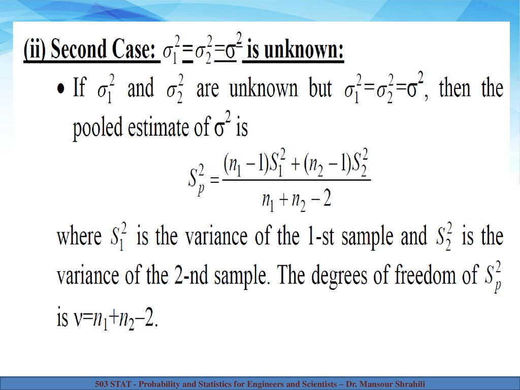 One And Two Sample Estimation Problems Ppt Download