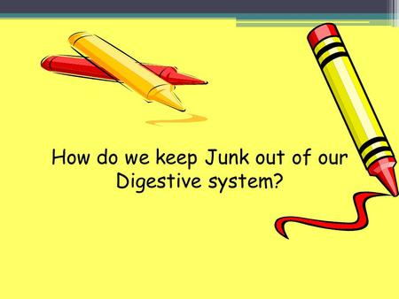 How do we keep Junk out of our Digestive system?