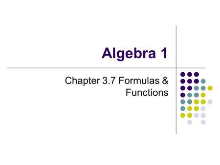 Chapter 3.7 Formulas & Functions