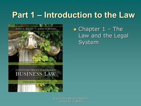 Part 1 – Introduction to the Law