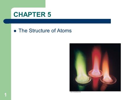 CHAPTER 5 The Structure of Atoms.
