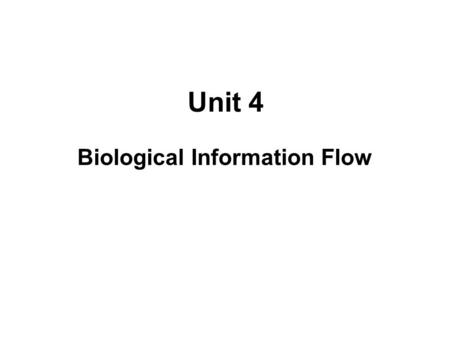 Biological Information Flow