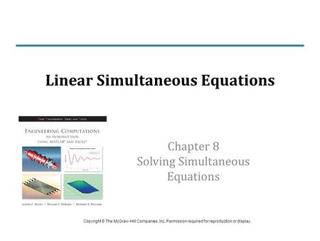 Linear Simultaneous Equations